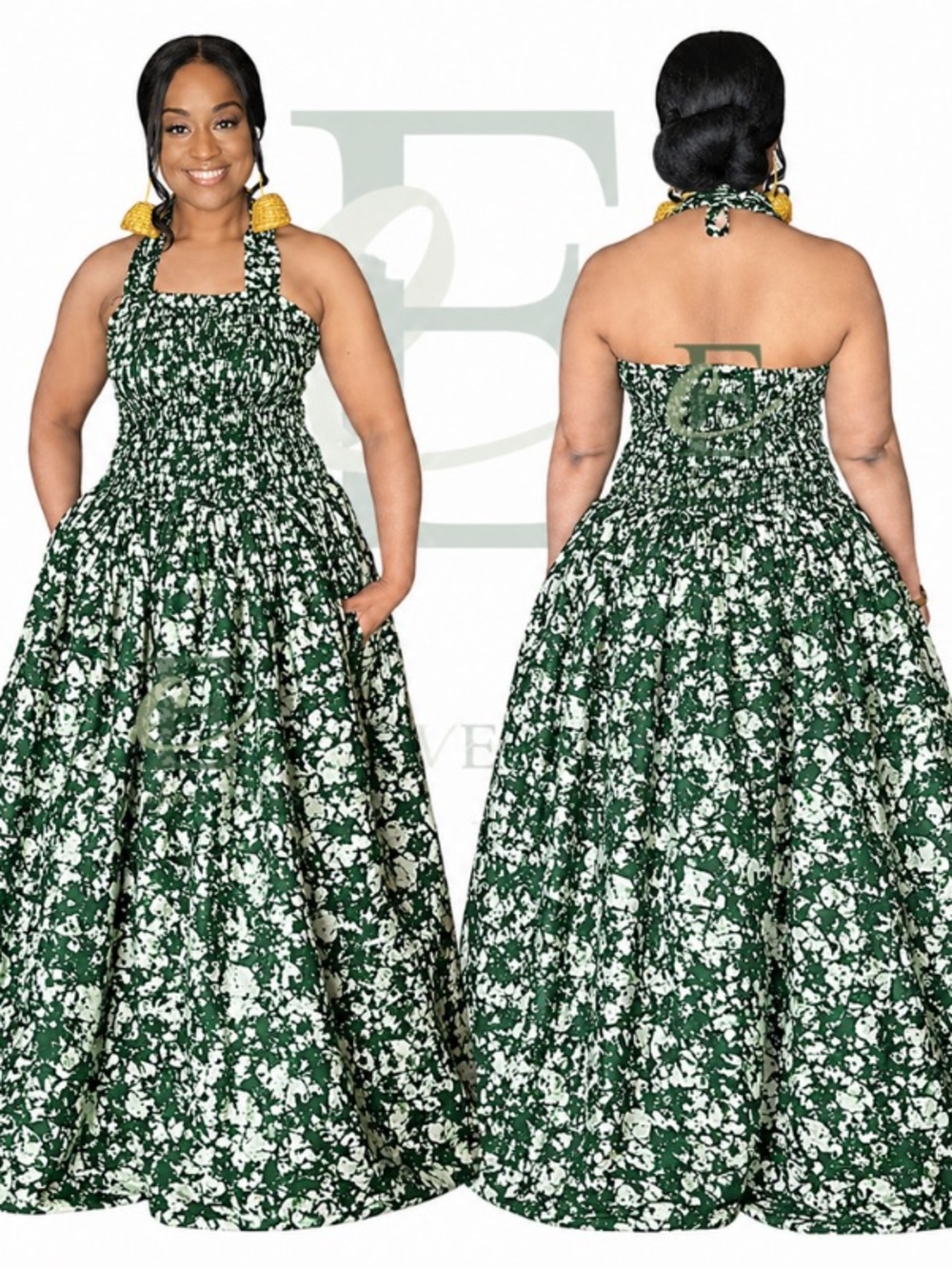 Enchanted Garden Halter Long Maxi Dress | One Size (S–XXL)